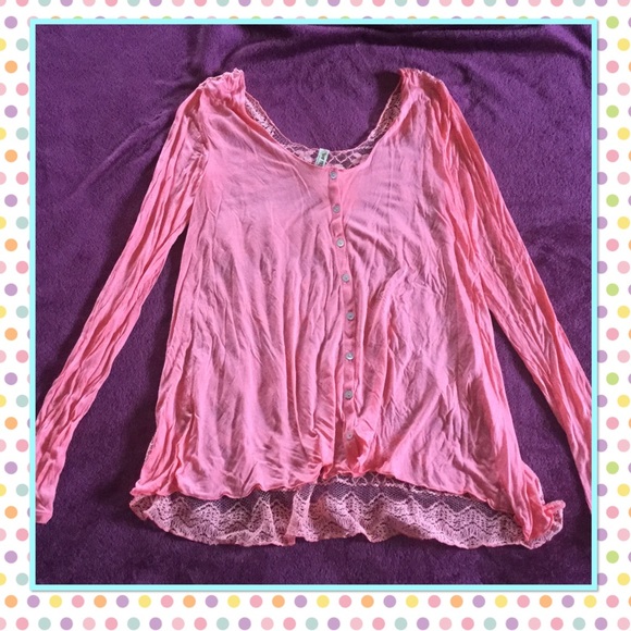 Free people lace back long sleeves shirt - Picture 1 of 4